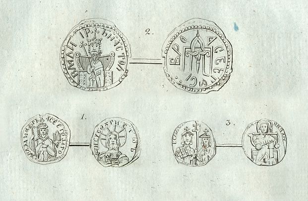 Рисунки монет к статье А. Воейкова «О найденных древних русских монетах»